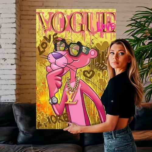 Amazing Art Berlin® Pop Art Bilder Pink Love [aus hochwertigem Acrylglas] - Gemälde (in verschiedenen Größen) - Bilder mit rahmen (Made in Germany) (Acrylglasbild, 40x60cm)