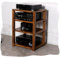 ZIUSFAC HiFi-Rack Holz-Medienständer Eck-Audio-Komponenten-Rack 2/3/4-stöckiger AV-Schrank Audio Rack Stereo-Netzwerk-Server-Rack Turm Audio-Rack Für Zuhause Theater Büro(Walnut,4-Tier)