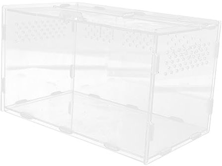 3Er-Box Terrarium für Reptilien Schildkrötenbecken Premium-Etui für Reptilien reptichip Schraffur glasbehälter glasgefäß Reptilienkäfig tragbarer Cricket-Keeper Acryl Transparent Supvox
