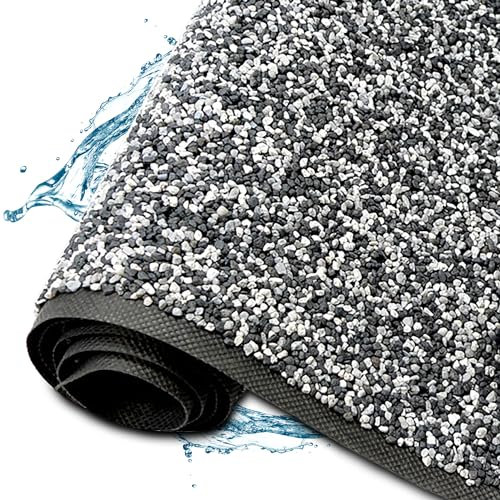 TeichVision – Hochwertige Steinfolie für Teichrand, Teichufer und Bachlauf/Teichumrandung/Steinfolie für Teich in verschiedenen Größen – 0,4 m x 5 m - Farbe Anthrazit