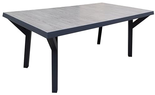 Gardissimo Gartentisch Esstisch Solido starr 185 x 100 cm, Tisch Aluminium Keramik Wetterfest Outdoor anthrazit pflegeleicht