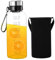 Cunlvyyds Bottiglia d'acqua con pennarello 2L 2L Bollette d'acqua in vetro borosilicato alto con cordino, manica e filtro rimovibile per le perdite di perdite in lavastoviglie per casa, sport, con