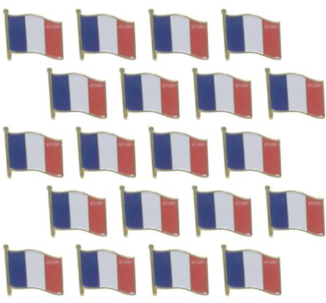 20 Pièces Broche Drapeau Français Bracelet Épinglette Pour Hommes Bracelets Pays Drapeau Broche Épinglette Support Drapeau Épinglette Porte-Badge Broche En Métal