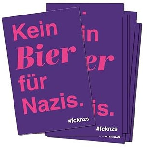 50x Kein Bier für Nazis Sticker | Set mit 50 Aufklebern | fcknzs fck afd nzs Abziehbiler | Politisch, Links fckafd | Wetterfest für Outdoor & indoor | 5,5cm x 8,5cm