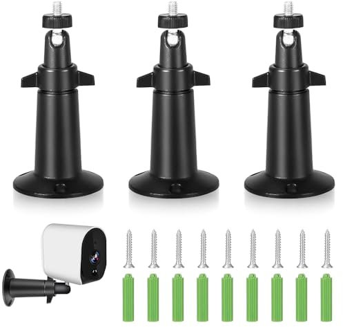 Casenly 3 Stück Sicherheitskamera Halterung 360° Verstellbare Kamera Wandhalterung Sicherheitskamera Wandhalterung Kamera Halterung Wand Wandhalterung Kompatibel mit Arlo Pro Blink CCTV, Schwarz