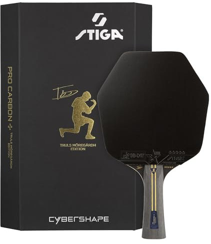 STIGA Pro Carbon Plus Cybershape Truls Edition Table Tennis Bat, 5-star, Larger optimized sweet spot, Touch Carbon Technology, ITTF-Approved STAR5 Rubbers - For offensive players