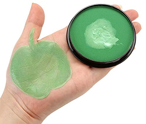 Paleta de Maquillaje a Base de Agua de Pintura para el Cuerpo de la Cara con Pintura Corporal de la Copa Mundial Fácil de Limpiar para Fiestas de Cosplay de Halloween Duradera (GREEN)