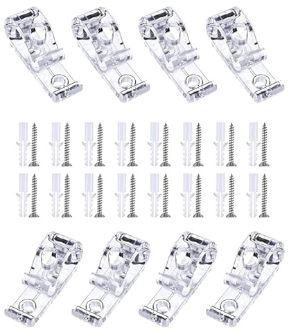 umyeoqoyo 8 Pack Raffrollo P Clip Raffrollo Kettenschnur P Clips mit 8 Schrauben und 8 Kunststoffsäulen für Rollo und Raffrollo