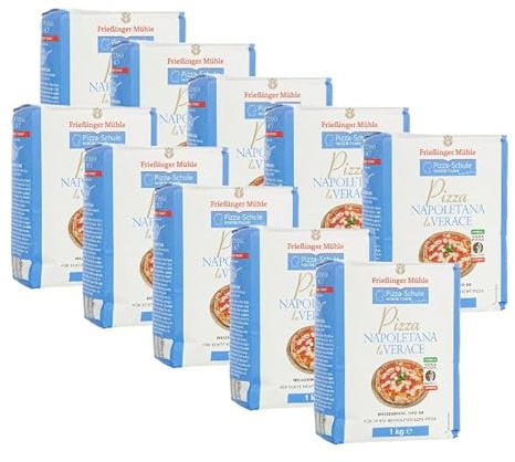 Frießinger Mühle Pizzamehl Napoletana La Verace Tipo 00 (10er Pack) | Premium Pizza-Mehl für authentische neapolitanische Pizza wie beim Italiener | Perfekt für Pizzaiolo-Qualität zuhause