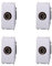 Elektronova Presa TV Passante Maschio Bianco compatibile Vimar Plana Kit 4 Pezzi 2253