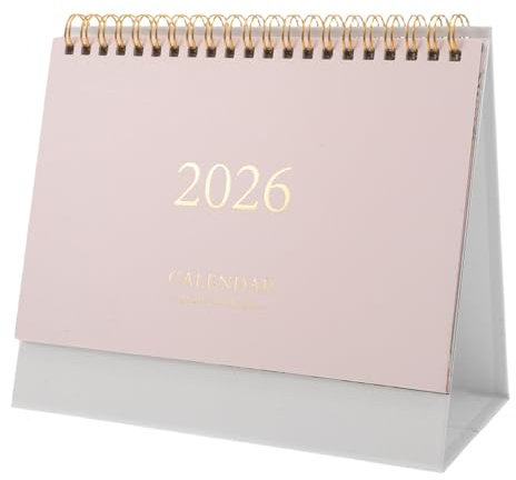 Small Desk Calendar 2026: Standing Flip Desktop Calendar Monthly Planner With Thick Paper For Home Office Decor Daily Scheduling Weekly Planner Jul 2025 to Dec 2026 - Pink