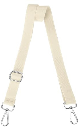 QUARKZMAN Taschengurt Schultergurt 2,5cm Verstellbar 75-145cm Crossbody | Ersatz Umhängetasche Taschenriemen Schulterriemen zum Wechseln für Taschen, Beige Silber Schnalle