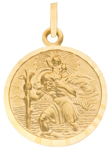 Jobo Damen-Anhänger Christophorus rund aus 8 Karat 333 Gold 16 mm
