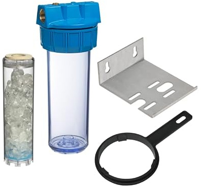 Porte-filtre à eau 9 pouce 3/4-20/27F avec cartouche anti-calcaire, équerre et clé