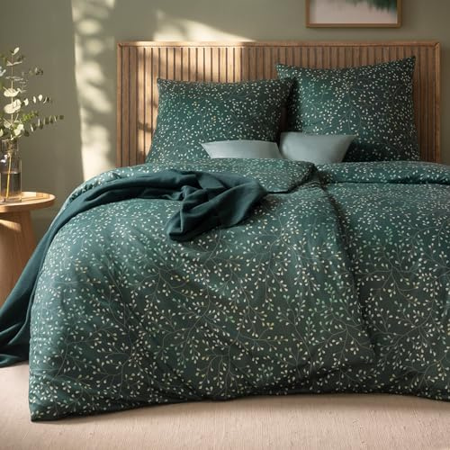 ESTELLA Jersey Bettwäsche Set, 135x200 cm + 80x80 cm, Aline | 100% Baumwolle, trocknerfest, bügelfrei, Mako Interlock Jersey, Deutsche Markenqualität, Designer Bezüge
