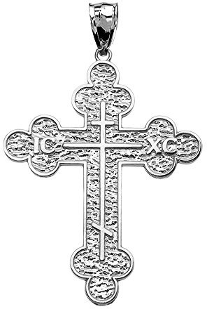 925 Sterling Silber Eastern Orthodox Icxc Kreuz Damen Anhänger