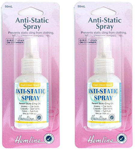 Hemline H814 antistatisches Spray, 50 ml, verhindert statische Haftung, Doppelpack