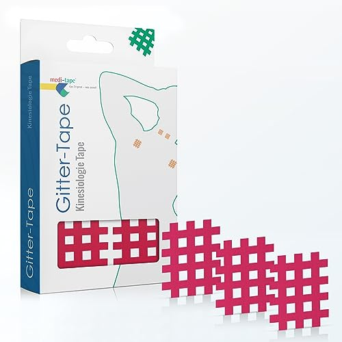Medi-Tape Gittertape Typ B – 120 Stück Gitterpflaster, Hochwertiges Akupunkturpflaster - Cross Tape Schmerzpunkte oder als Narbenpflaster, Selbstklebend und vielseitig einsetzbar, Pink