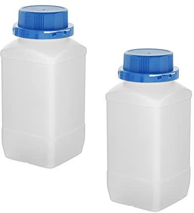 Othmro Botellas de Plástico de 34 Onzas - Reactivo Químico de Laboratorio de 1000 ml, Cuadradas Sólidas de Boca Ancha para Almacenamiento de Muestras