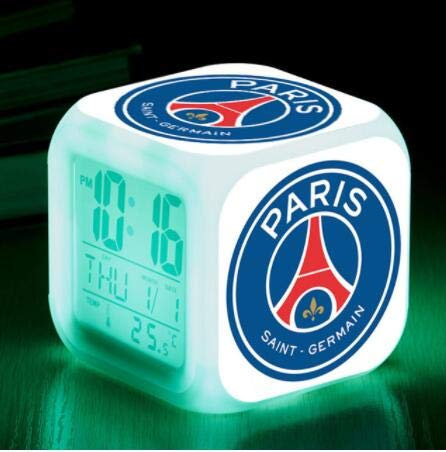 FDGFDG Club de Sport Football LED Réveil Horloge Numérique Lumineuse 7 Couleurs Montre Mini Enfants de Chevet