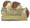 IM Willkommen Schild Igel Gartenfigur Gartendekoration Wald Garten Dekoration Welcome