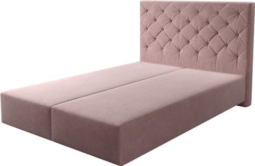 DELIFE Boxspringgestell Dream-Great Mikrofaser Rosé 140x200 cm