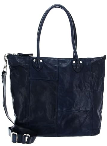 Campomaggi Everyday Leather Bag Vertical Shopping Bag Blu Indaco