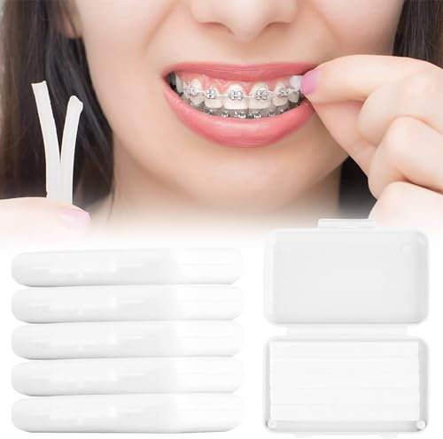 Zahnspangen Wachs, Kieferorthopädisches Wachs für Zahnspangen, 25 Streifen Dentalwachs Zahnspangenträger-Wachs zur Linderung von Reizungen und Schmerzen Wachs für Zahnspangenträger 5 Stück