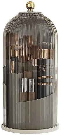 360° Drehbar Pinselhalter Pinsel Aufbewahrung mit Staubdicht Deckel, Kosmetik Make Up Organizer, Makeup Pinsel Halter,Rotating Brush Holder Organizers,Schminktisch Schminkpinsel Behälter,Etui Schminke