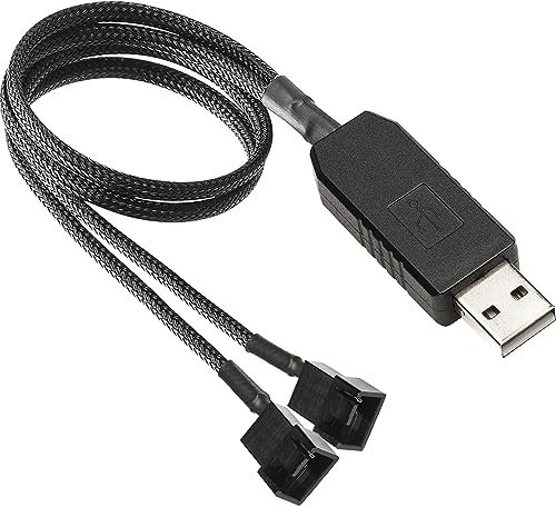 Gebildet Full Speed 12V Spannungs Step Up USB auf Dual 3Pin und 4Pin PC Lüfter Netzadapterkabel