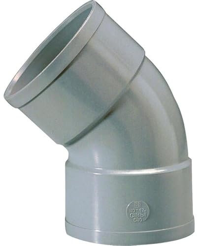 Raccord PVC gris coudé 45° - diamètre 63 mm - Double emboîture - Girpi