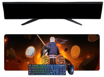ButkUs Uchiha Obito Tapis de Souris XXL Multifonction Gaming Anime Souris 3mm Bureau Anti-Glissant Surface Texturée Pour Ordinateur Pour Ordinateur Gamer-Bureau-Maison et Portables