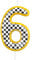 mciskin Racing Cars Birthday Candles, Yellow Cars Number 6 Candles for Cake,Girl Boy 6th Birthday Decorations, Black and White Stripes Racing Theme for Girls Boys Men Birthday Party Supplies