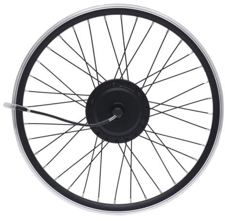 Fliuyr Kit di conversione per bicicletta elettrica, 24 pollici, kit di conversione per bicicletta elettrica, ruota anteriore, 36 V, 500 W, regolazione a 5 marce, kit di conversione per biciclette