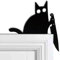 Décoration de porte en forme de chat mignon avec couteau, cadre de porte d'Halloween, cadre de porte en métal, décoration de Noël, décoration murale effrayante (chat avec couteau)