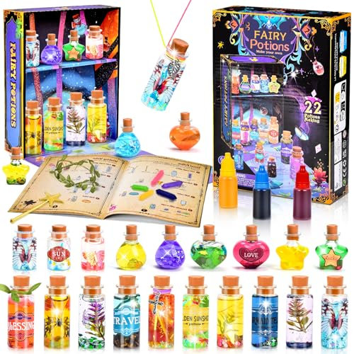 Ulikey Potion Magique Enfan 6-12 Ans, Mélange 22 Bouteilles de Potion Mystère Rétro, Kits de Potions de Fées Créatifs Jouets pour Garçons et Filles Anniversaire Noël Cadeaux