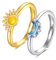 Sonne und Mond Ring Set 925 Sterling Silber Freundschaft verstellbare Ringe Himmelsschmuck für Frauen Damen