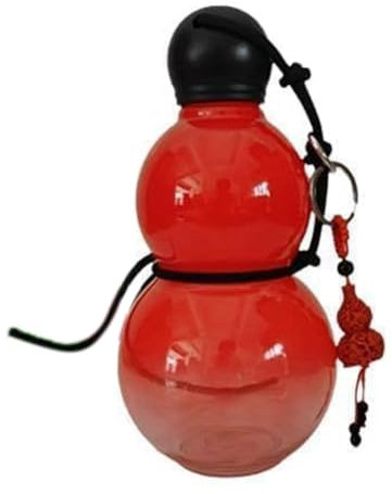 Inkoby Bouteille d'eau Gourde Chinoise Rétro Inspirée, 800 ML, pour Le Sport, Voyage ou Gym, Rouge