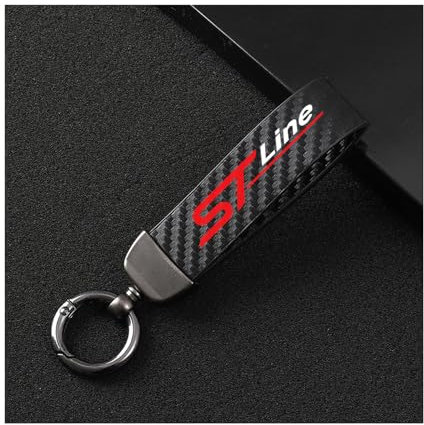 Generisch Auto SchlüSselanhänger für Ford ST Line, Männer Frauen Microfiber Leder Wechselbarem Schlüsselring mit Anti Lost D Ring