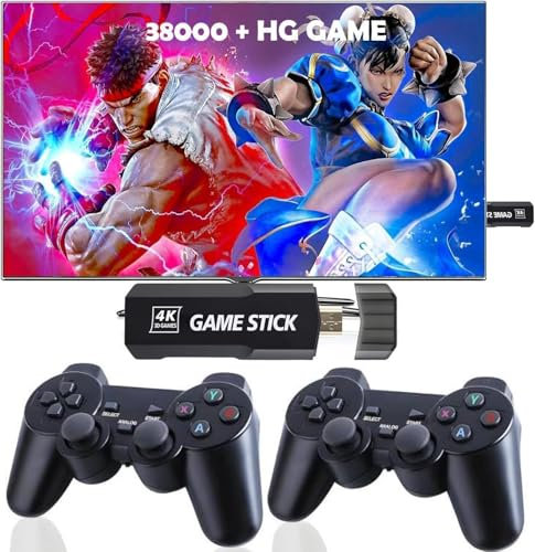 Genérico Consola Retro.Game Stick.Consola de juegos retro.Consola de videojuegos retro.Consola de juegos retro.Consola arcade retro 4K con 38.000 juegos.Consola de videojuegos arcade retro