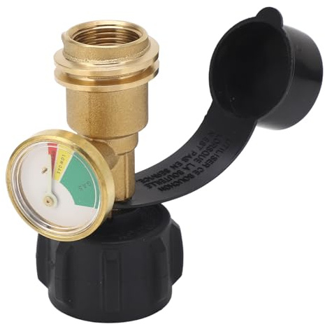 Propan Tankanzeige Füllstandsanzeige, Propan Messgerät, QCC1/Typ1 Verbindung Propan Tank Gasmessgeräte Leckdetektorspiegel Indikator Druckmesser Universaladapter für RV Camping Barbecue Ofen