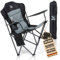 BigDean Luxus Campingstuhl Faltbar 160 KG Belastbar Ultragroß mit Hochlehner Bequem Gepolster Klappstuhl