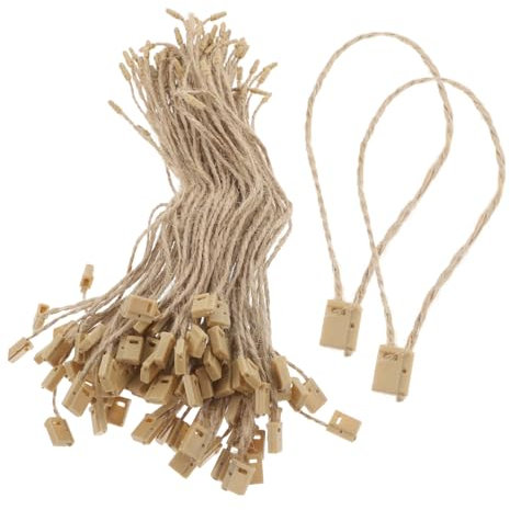 EXHUMKY 100stücke Rote Ornament Aufhängeschnur Mit Schnellverschluss Pin Schnelles Befestigen Rustikale Baumwollkordel Vielseitig Für Weihnachtsdeko Geschenketiketten Kleidungsanhänger