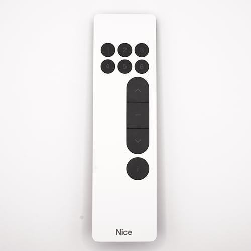 Télécommande murale Pour volets, stores, portails Nice DOMI P6 – 6 canaux – Compatible 433,92 MHz O-Code et PLN2+ – Blanc ou Noir - Compatible Yubii Home + 1 Porte-clés DOMOBIP (BLANC)