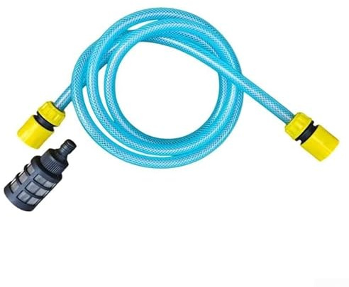 2,5 m PVC-Gartenbewässerungsschlauch mit Filter, für Innen- und Außenbereich, Wasserschlauch für Hof, Rasen, Pflanzen und Blumenbewässerung, einfach zu installieren, blauer Gartenschlauch für den