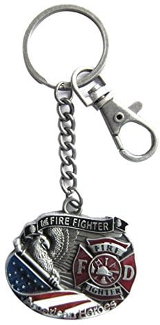 JEAN'S FRIEND New Vintage Hero Fire Fireman Firefighter Metal Charm Pendant Anhänger Key Ring Schlüsselanhänger