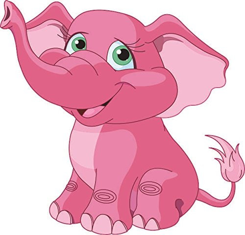 U24 Aufkleber pink Elefant 18 x 18 cm Autoaufkleber Sticker Konturschnitt
