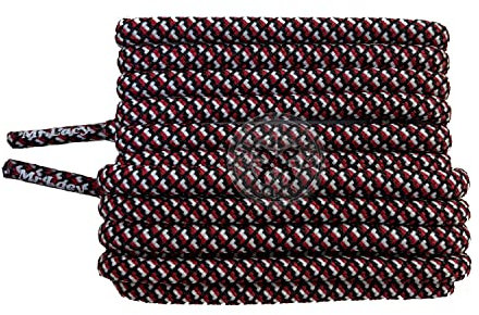 Mr Lacy Cordones redondos gruesos Ropies, Negro, blanco y rojo, 130