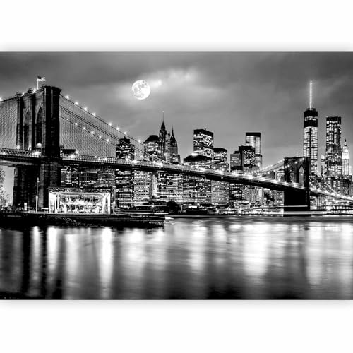 murando Fotomurales New York 250x175 cm XXL Papel pintado tejido no tejido | Decoración de Pared decorativos Murales moderna de Diseno Fotográfic Ciudad Luna Noche