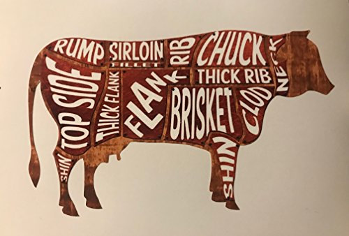 cut-it folientechnik & design #252 / Kuh BBQ Filet Aufkleber je ca. 12x7,5cm Grill Gas Kohle Flank Steak Beef Fleisch